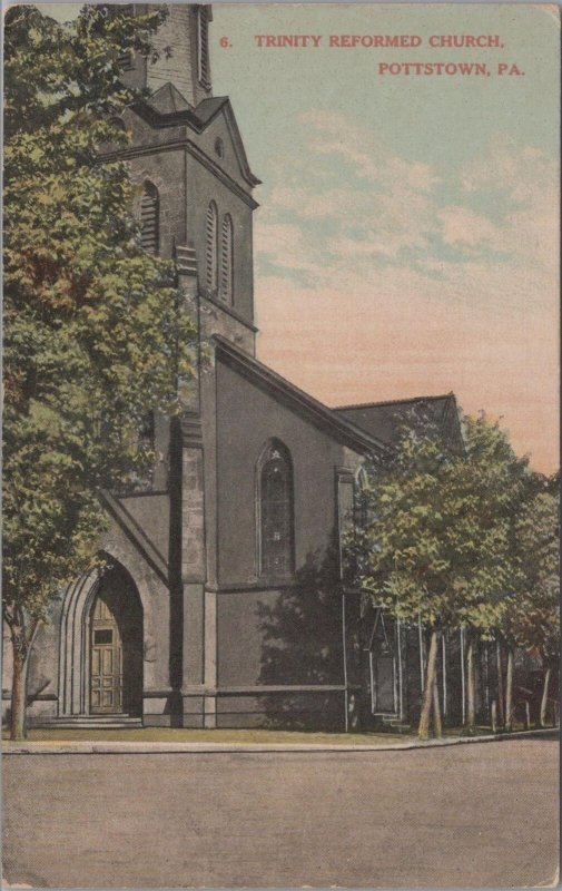 Postcard Trinity Reformed Church  Pottstown PA