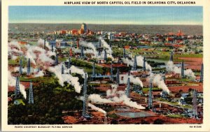 Aerial View of North Capitol Oil Field, Oklahoma City OK Vintage Postcard L48