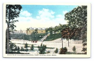 Postcard Knights Of Columbus Building Camp Devens Ayer Mass. U. S. Army