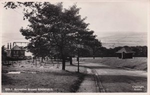 Recreation Park Swings Childrens Playground Edenfield Lancs Old Photo Postcrd