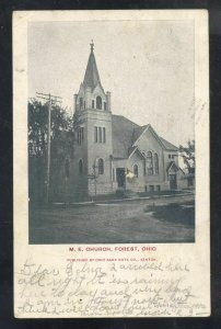 FOREST OHOI METHODIST EPISCOPAL CHURCH VINTAGE POSTCARD 1909