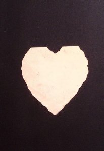 1930s VALENTINES DAY HANDMADE HEART FOLD OUT CARD DEPRESSION ERA CARD Z552