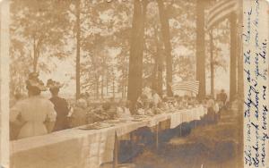Deerfield? Eaton Rapids?Michigan~Elementary School Picnic~Fancy Hats~1909 RPPC