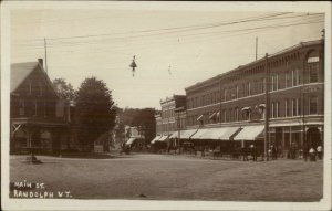 Randolph VT Main St. c1910 Real Photo Postcard