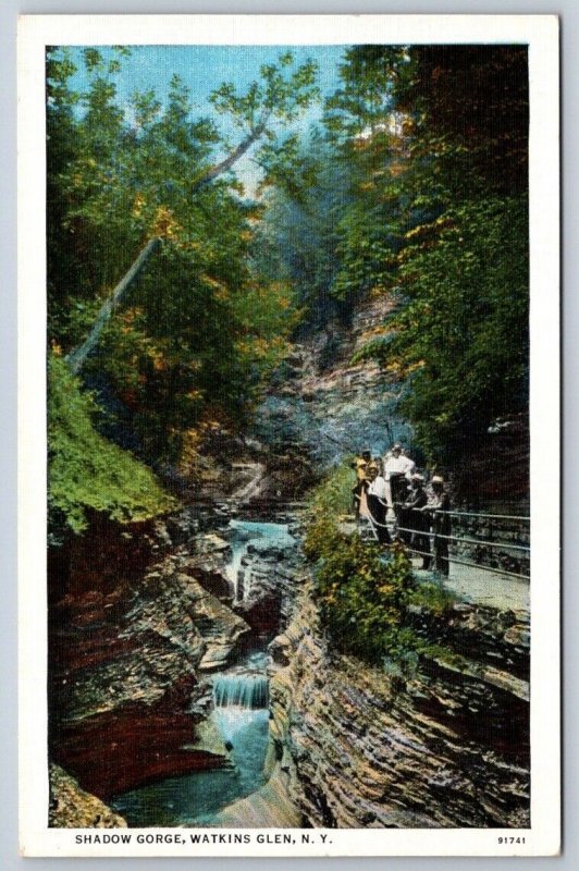 Shadow Gorge, Watkins Glen, New York, Vintage Linen Curt Teich Postcard