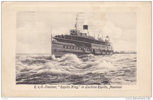 R & O Steamer , RAPID KING , In Lachine Rapids , MONTREAL , Quebec , Canada...