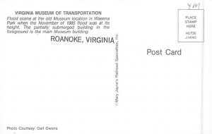Virginia Museum of transportation Flood scene Railroad, Misc. Writing on Back 