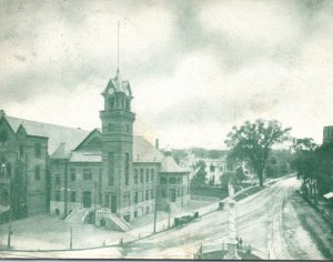 CT Danbury Connecticut West Street City Hall Methodist Church Postcard