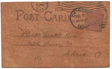 Leather Post Card.  Riverview Park, Chicago, IL, USA. Mailed in 1907