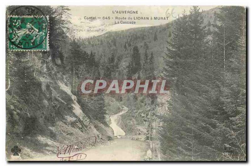 Old Postcard The Road Cantal Auvergne Lioran Murat's Cascade