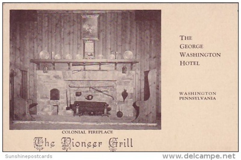 Pennsylvania Washington Colonial Fireplace The Pioneer Grill George Washingto...