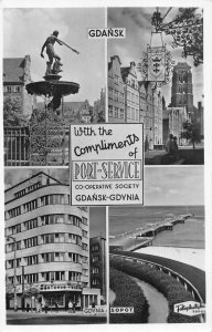 Gdansk Poland City Views Multiview Real Photo Vintage Postcard AA52104