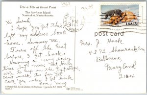 1953 Tete-A-Tete Brant Point Far-Away Island Nantucket Massachusetts MA Postcard