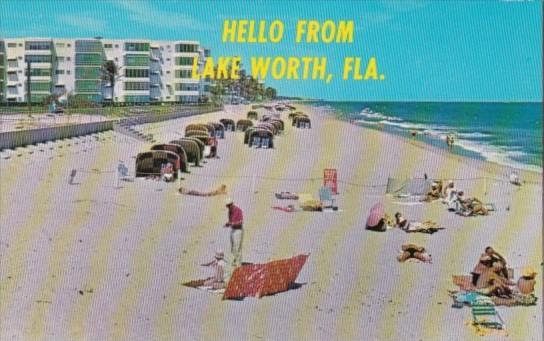 Beach Scene Greetings Hello From Lake Worth Florida