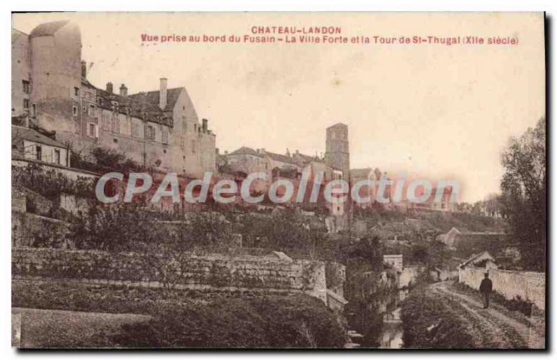 Old Postcard Chateau London shooting the edge of Charcoal strong city and the...