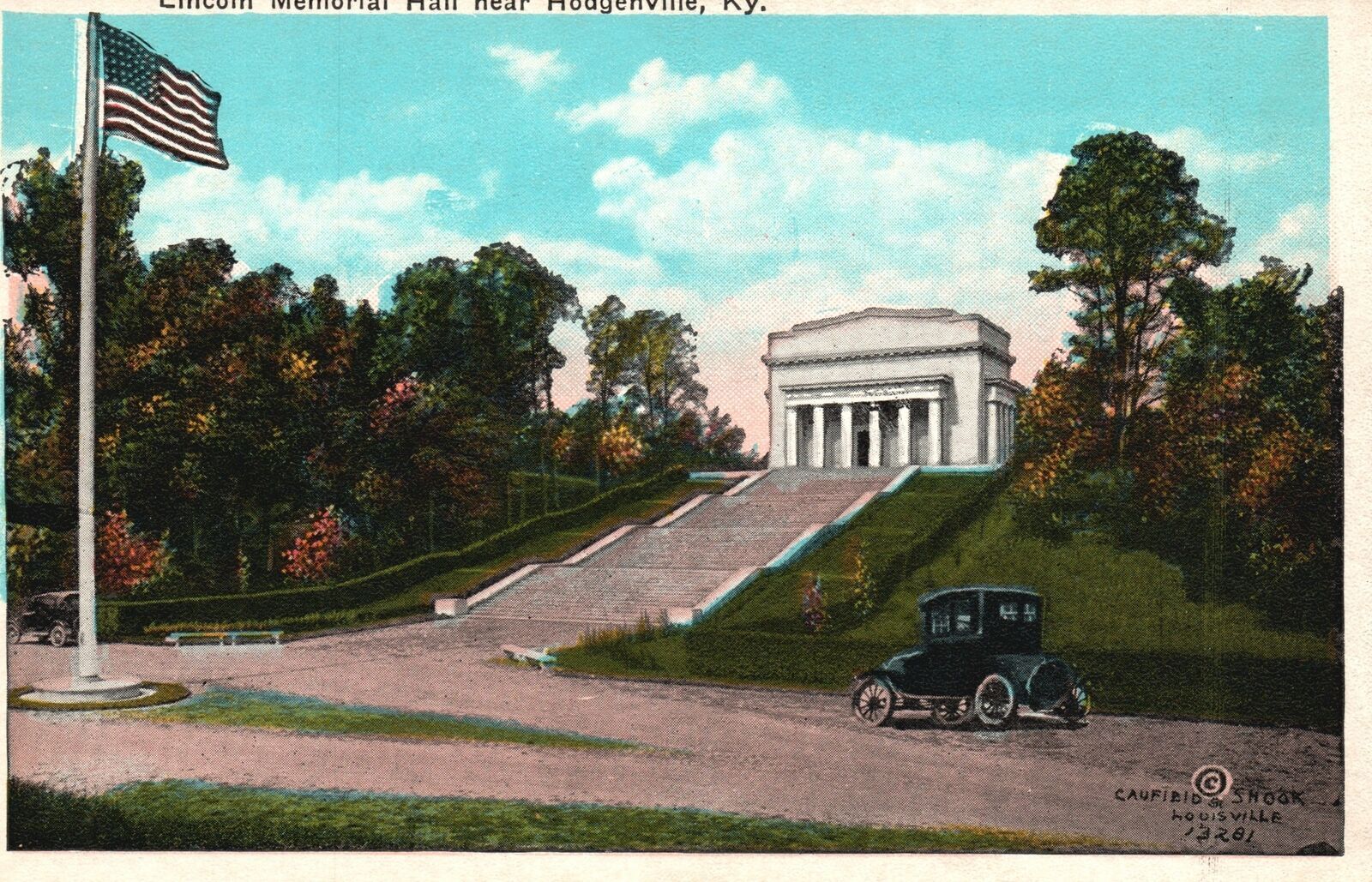 Vintage Postcard 1920's Lincoln Memorial Hall near Hodgenville Kentucky
