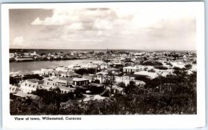 RPPC  WILLEMSTAD, CURACAO   Birdseye View CUNARD WHITE STAR Advertising Postcard