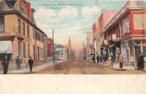 H78/ Wellsburg West Virginia Postcard c1910 Charles Street Stores 115