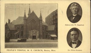 Boston MA Peoples Temple M.E. Hamilton Bronson 1900s-20s Vintage Postcard
