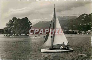 Modern Postcard Annecy Haute Savoie Voilliers to the Isle of Swans Boat