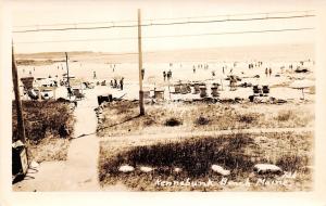 A94/ Kennebunk Beach Maine Me RPPC Real Photo Postcard c1945 Swimmers Beach