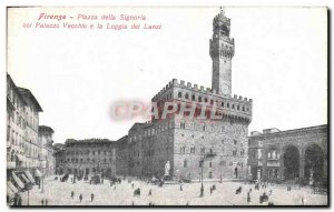 Old Postcard Firenze Piazza Della Sinoria Col Palazzo Vecchio E La Loggia Dei...