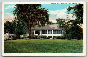 Carlinville Illinois~Hillside Country Club & Golf Course~Flag on Green~1936 PC