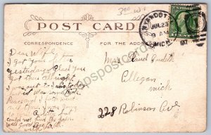 K49/ Ford Michigan Postcard c1910 J.B. Ford School Building 542