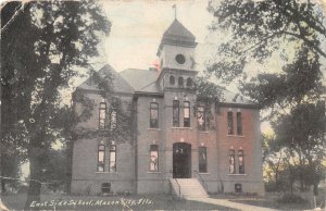 J67/ Mason City Illinois Postcard c1910 East Side School Building 330