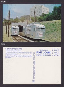 Postcard, United States, Fort Worth TX, World's First Private Subway