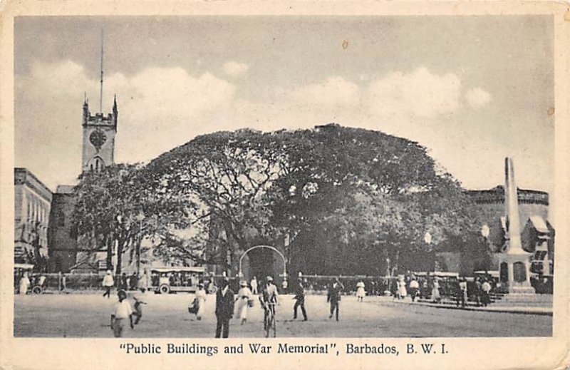 Public Buildings and War Memorial Barbados West Indies Unused 
