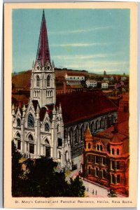 Postcard Canada Nova Scotia Halifax St. Mary's Cathedral and Parochial Residence