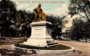 Maine Portland Henry Wadsworth Longfellow Statue 1915