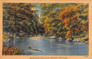 Port Deposit Maryland Wooded River Waterfront Greeting Antique Postcard K72161