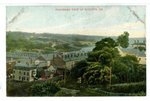 ME - Augusta. Section of Augusta, Bird's Eye View ca 1907