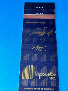 Vintage Matchbook Cover Laffayette Hotel Guadalajara Mexico MB164