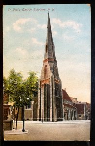 Vintage Postcard 1911 St. Paul's Church, Syracuse, New York (NY)