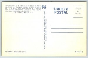 Abraham Lincoln Statue   Juarez   Mexico    Postcard