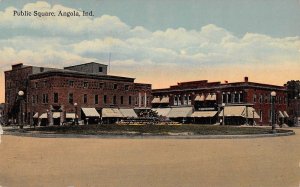 Public Square Angola Indiana 1910c postcard