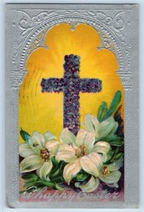 Rochester Minnesota MN Postcard Easter Holy Cross Covered Flowers Embossed 1913