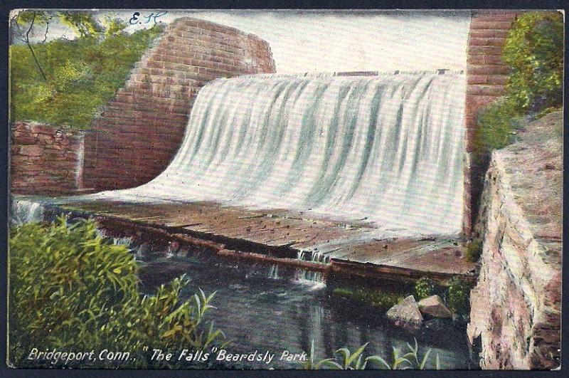 Beardsly Park Falls Bridgeport Connecticut used c1907