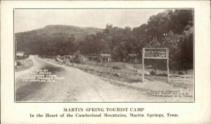 Martin Springs Tennessee TN Tourist Camp c1920 Postcard