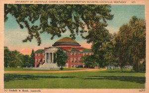 Kentucky, University of Louisville Campus & Admin. Building, Vintage Postcard