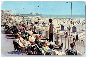c1960 Marlborough Blenheim Deck Overlooking Atlantic City New Jersey NJ Postcard