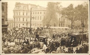 Hartford Connecticut CT Busy Downtown Circus Calliope? Real Photo Postcard