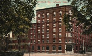 Vintage Postcard Lafayette Hotel Historical Building Landmark Portland Maine ME