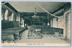 c1905 Franklin Hall Interior Ada Ohio OH School Northern University Postcard