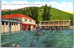 VINTAGE POSTCARD BATHING AT LAVA HOT SPRINGS NEAR POCATELLO IDAHO