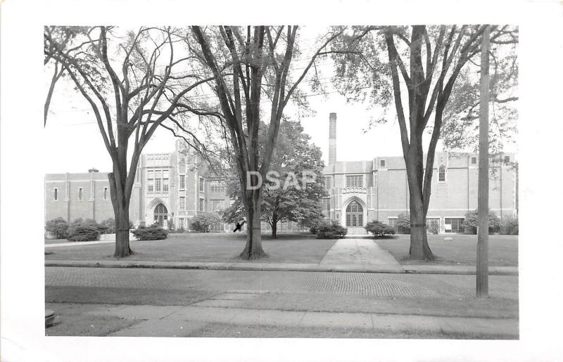 C38/ Princeton Illinois Il Real Photo RPPC Postcard 1955 High School Building