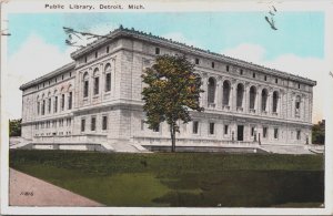 Public Library Detroit Michigan Vintage Postcard C164